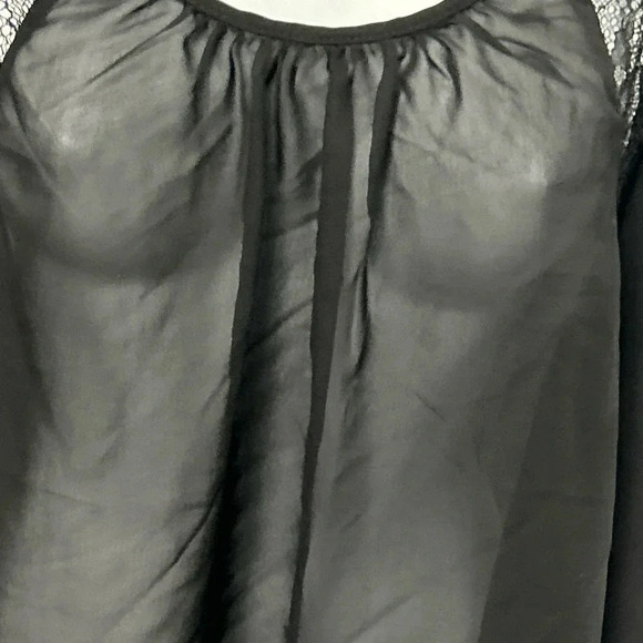 Women’s Large Black Sheer Blouse Mesh Whimsigoth Vixen Dark Romantic Witchy Goth - Picture 2 of 15